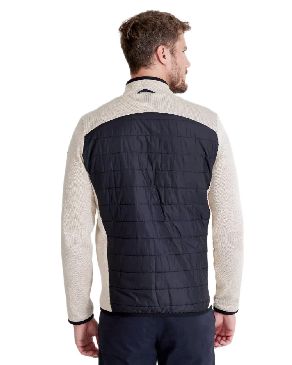 Clay Black Coloured Holebrook Mens Peder Knitted Wind-Lined Jacket on white background 