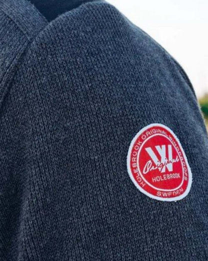 Navy Coloured Holebrook Mens Peter Wool Full Zip Windproof Jacket on outdoor background 