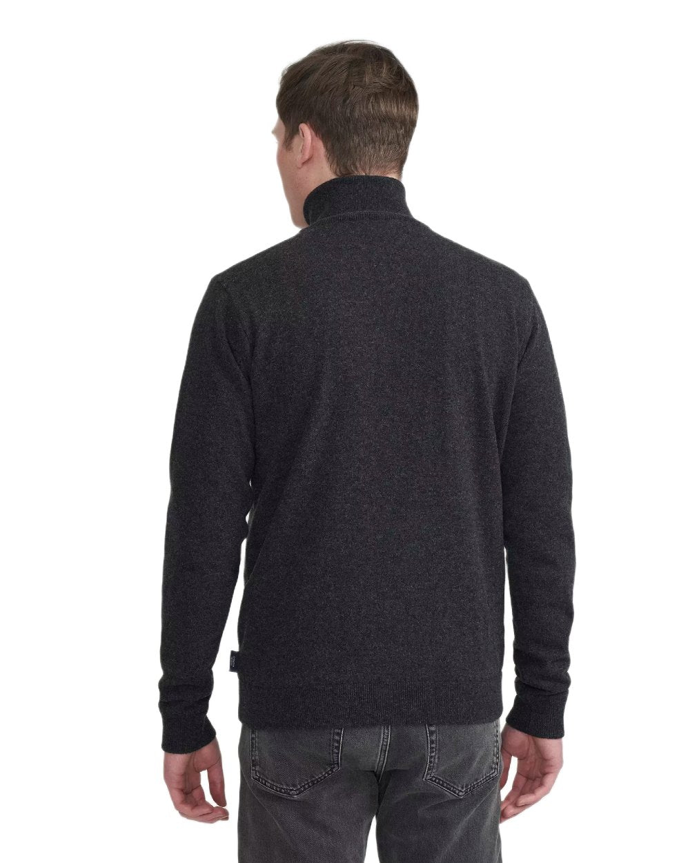 Anthracite Colour Coloured Holebrook Mens Stellan T-neck Knitted Windproof Sweater on white background 