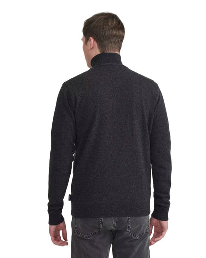 Anthracite Colour Coloured Holebrook Mens Stellan T-neck Knitted Windproof Sweater on white background 