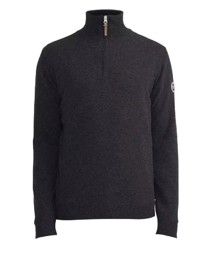 Anthracite Colour Coloured Holebrook Mens Stellan T-neck Knitted Windproof Sweater on white background 