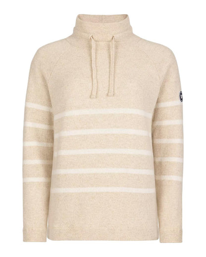 Creme Off White Coloured Holebrook Womens Angelika Knitted Windproof Sweater on white background 