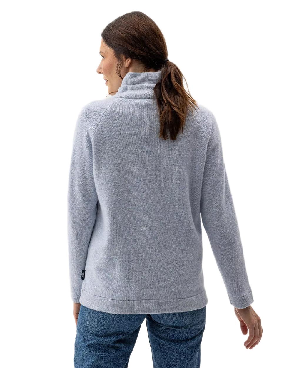 Illusion Blue Coloured Holebrook Womens Angelika Knitted Windproof Sweater on white background 