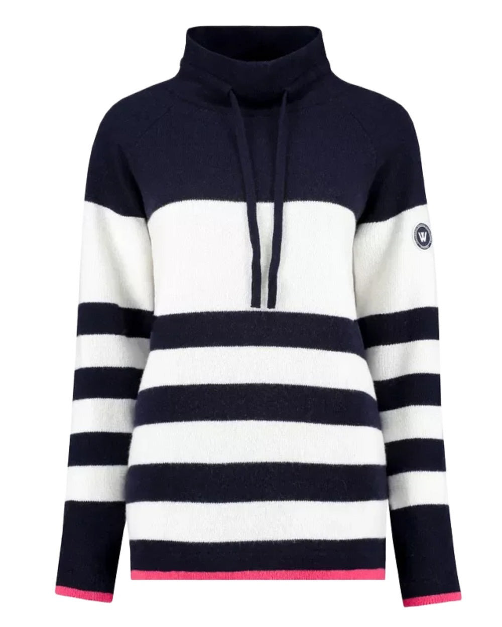 Navy Coloured Holebrook Womens Angelika Knitted Windproof Sweater on white background 