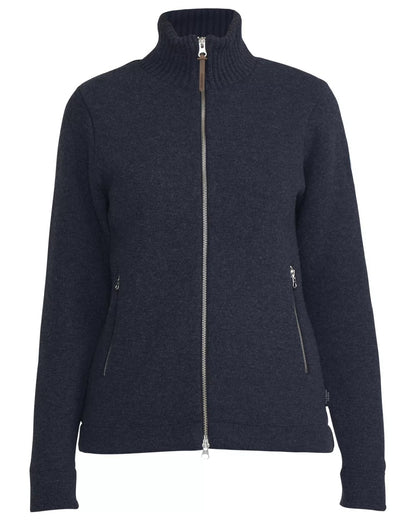 Chambray Coloured Holebrook Womens Claire Full Zip Knitted Windproof Sweater on white background 