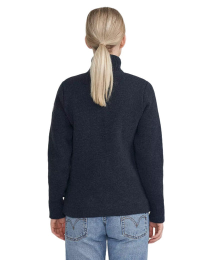 Chambray Coloured Holebrook Womens Claire Full Zip Knitted Windproof Sweater on white background 