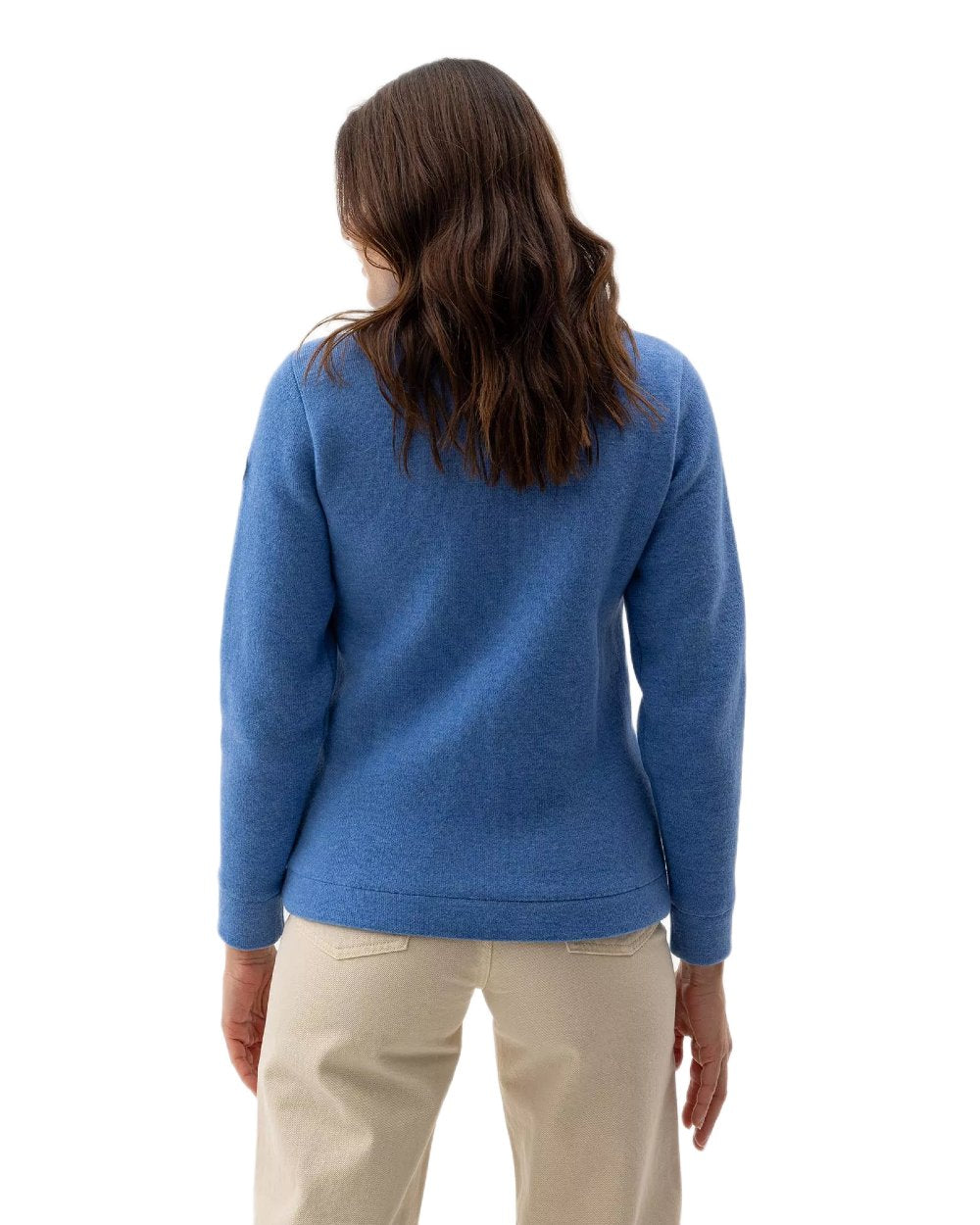 Oxford Coloured Holebrook Womens Claire Full Zip Knitted Windproof Sweater on white background 