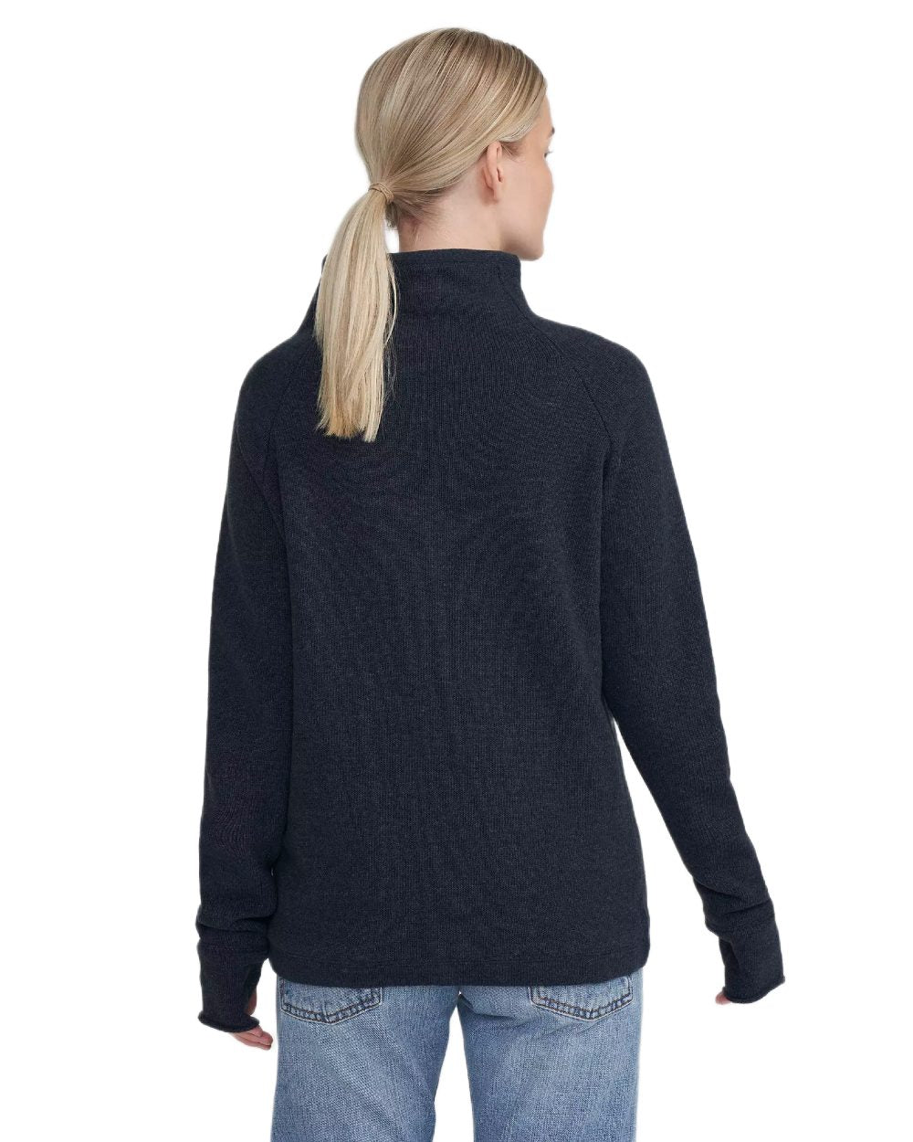 Chambray Coloured Holebrook Womens Martina Knitted Windproof Sweater on white background 