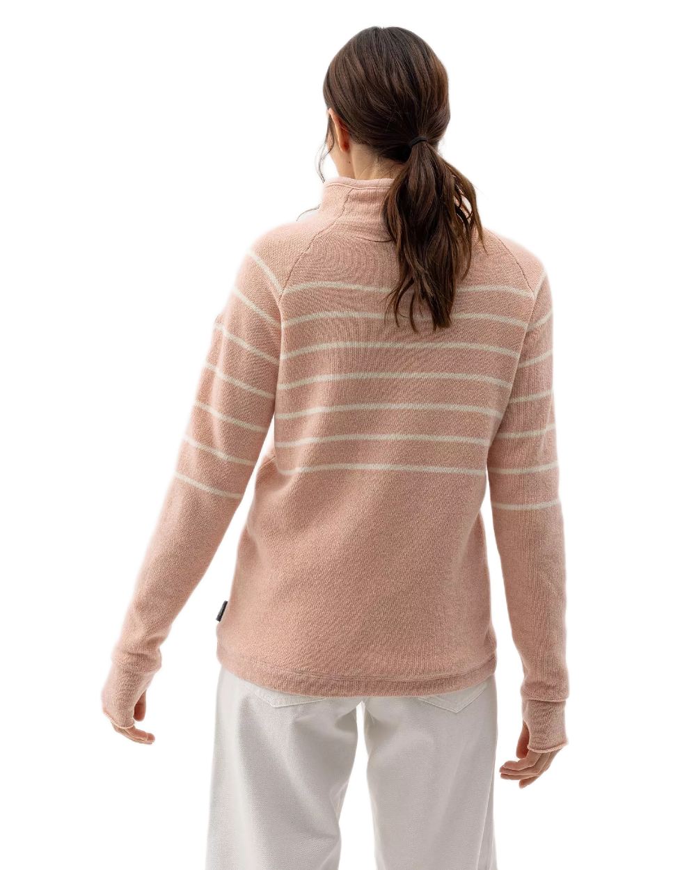 Flamingo Off White Coloured Holebrook Womens Martina Knitted Windproof Sweater on white background 