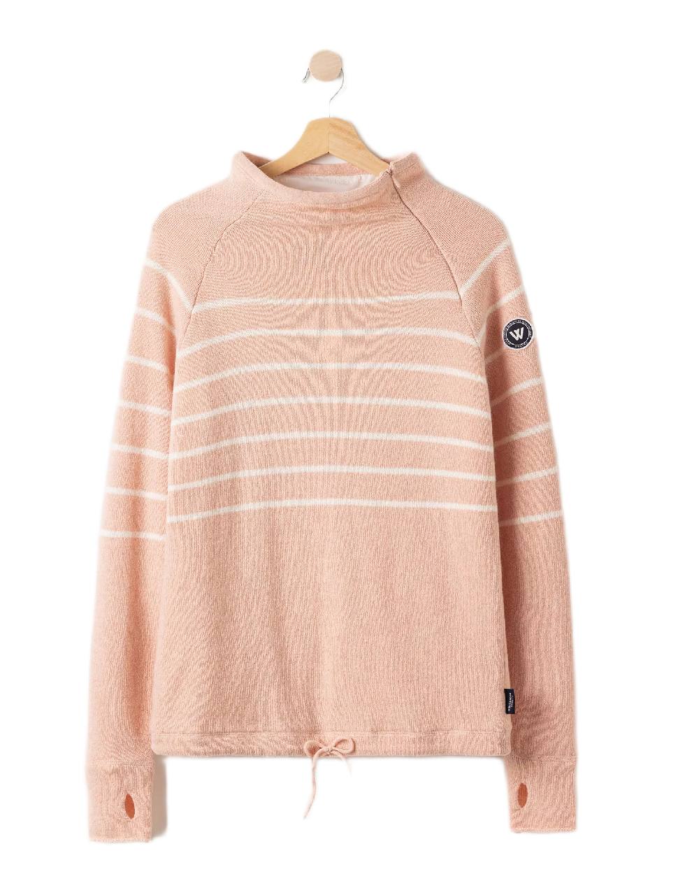 Flamingo Off White Coloured Holebrook Womens Martina Knitted Windproof Sweater on white background 