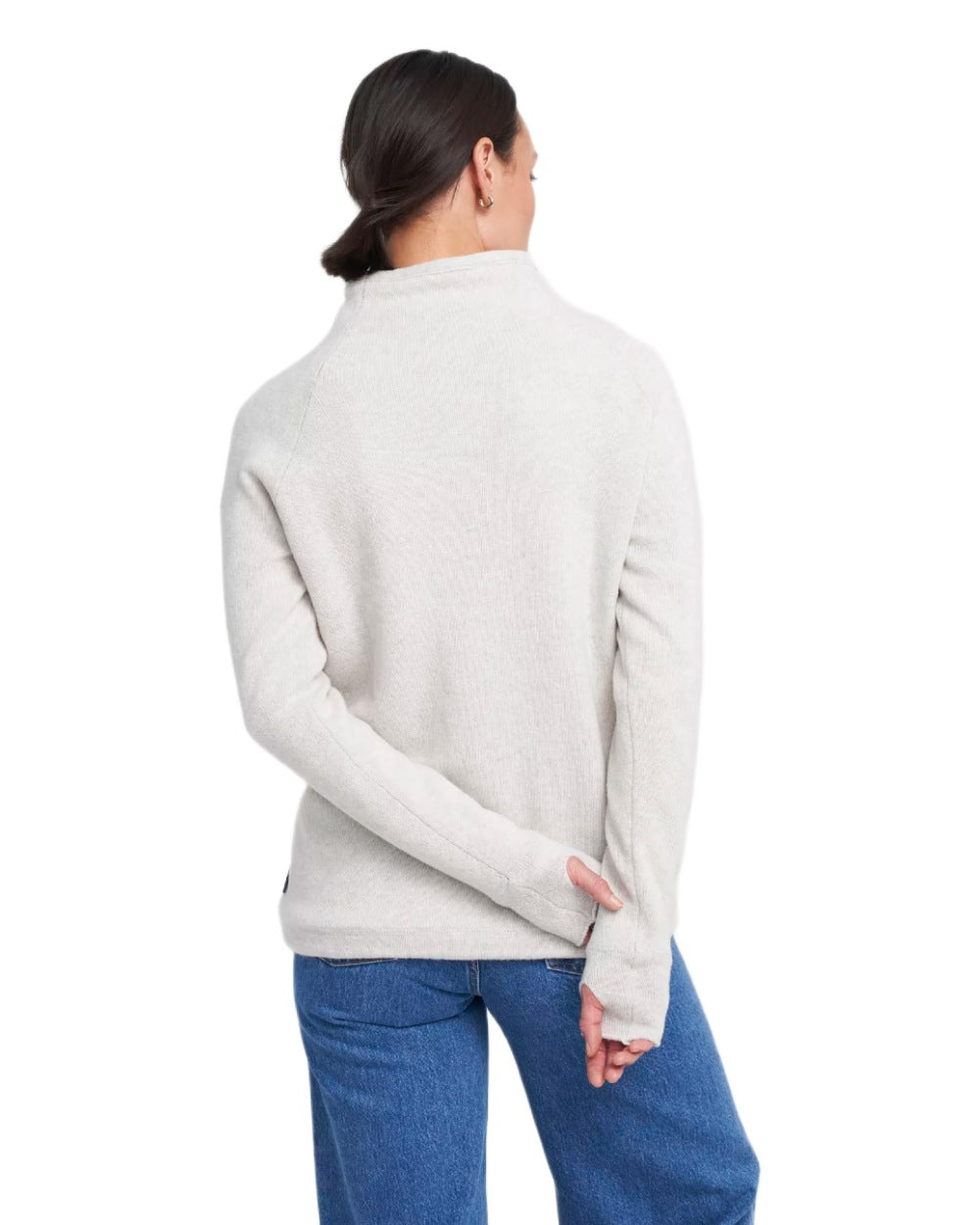 Light Grey Mel Coloured Holebrook Womens Martina Knitted Windproof Sweater on white background 