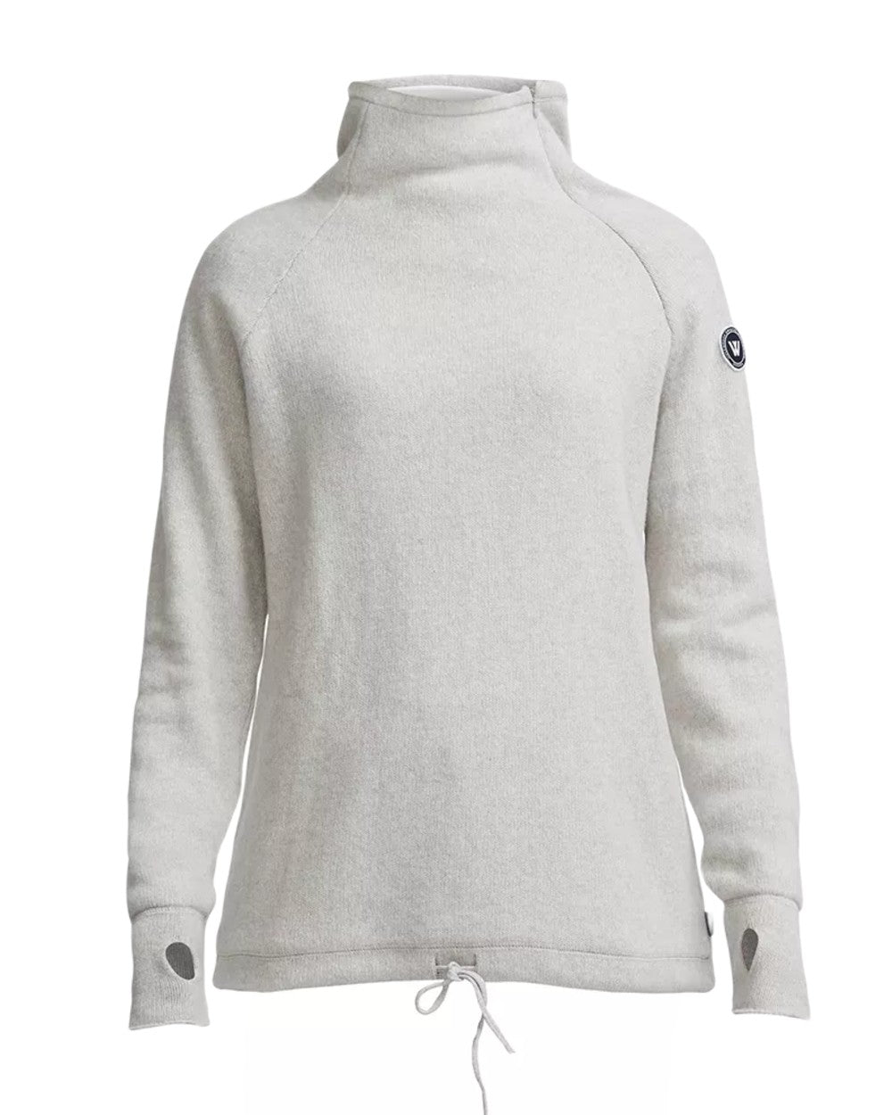 Light Grey Mel Coloured Holebrook Womens Martina Knitted Windproof Sweater on white background 