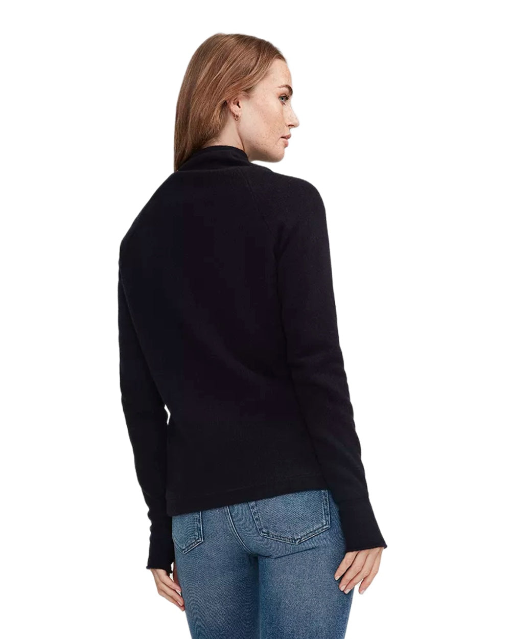 Navy Coloured Holebrook Womens Martina Knitted Windproof Sweater on white background 