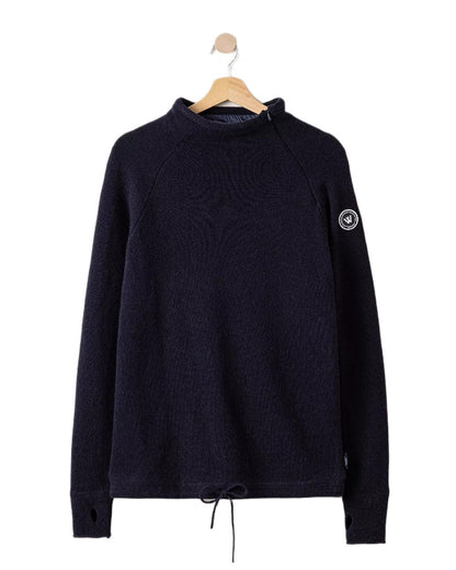 Navy Coloured Holebrook Womens Martina Knitted Windproof Sweater on white background 