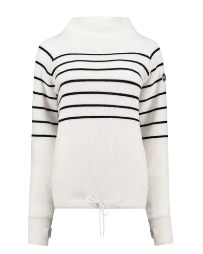 Off White Navy Coloured Holebrook Womens Martina Knitted Windproof Sweater on white background 