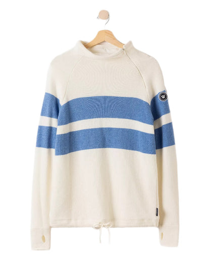 Off White Oxford Coloured Holebrook Womens Martina Knitted Windproof Sweater on white background 