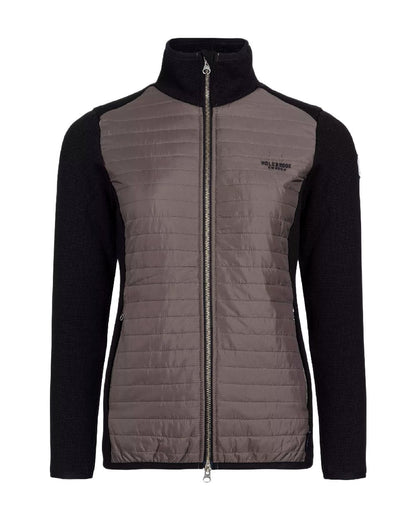 Black Mole Coloured Holebrook Womens Mimmi Fullzip Knitted Wind-Lined Jacket on white background 