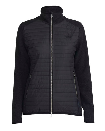 Black Coloured Holebrook Womens Mimmi Fullzip Knitted Wind-Lined Jacket on white background 