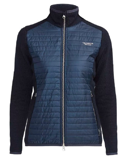 Navy Coloured Holebrook Womens Mimmi Fullzip Knitted Wind-Lined Jacket on white background 