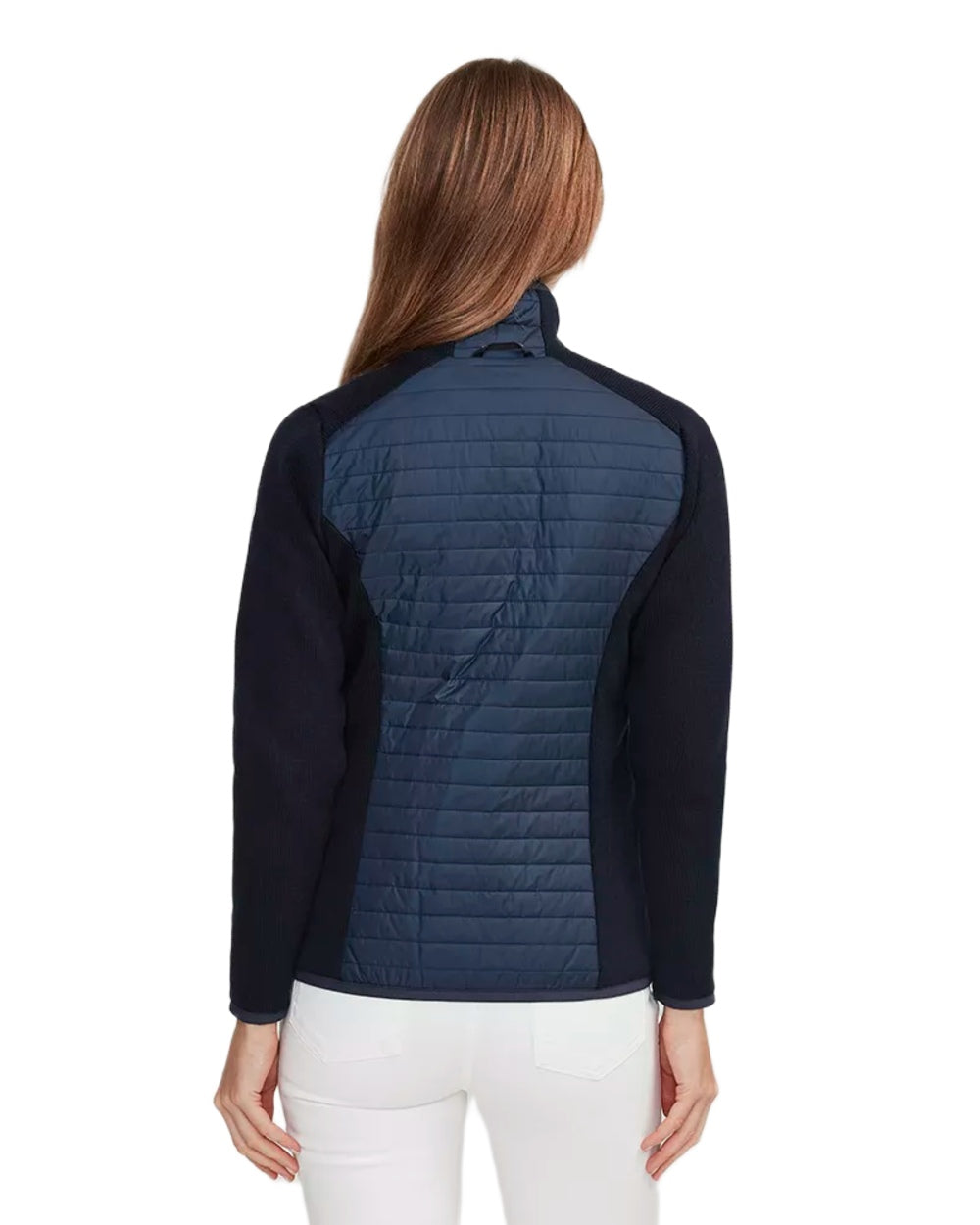 Navy Coloured Holebrook Womens Mimmi Fullzip Knitted Wind-Lined Jacket on white background 