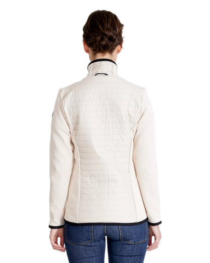 Sandshell Coloured Holebrook Womens Mimmi Fullzip Knitted Wind-Lined Jacket on white background 