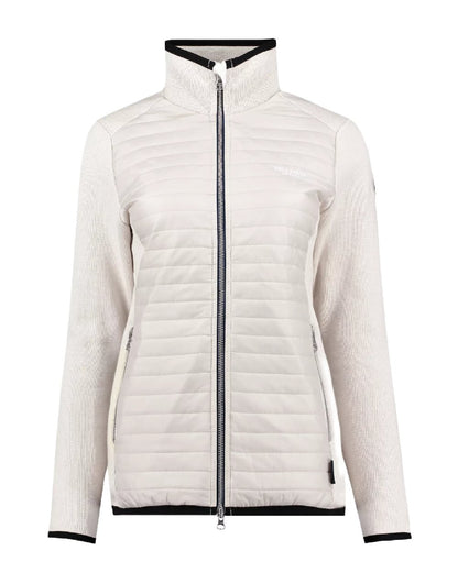 Sandshell Coloured Holebrook Womens Mimmi Fullzip Knitted Wind-Lined Jacket on white background 