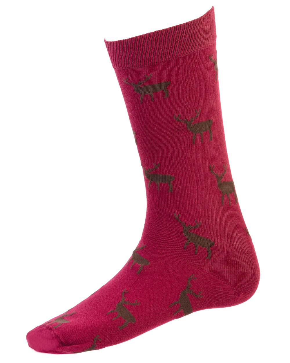 Stag coloured House of Cheviot Cotton Socks on white background 