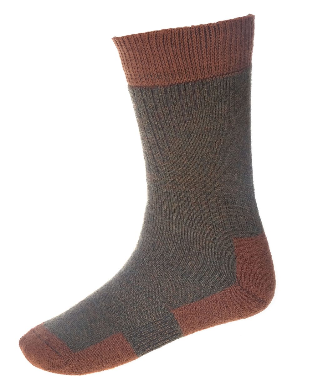 Bracken coloured House of Cheviot Glen Technical Socks on white background 