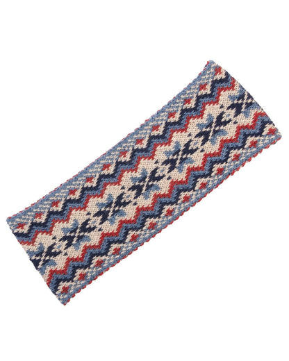 Navy coloured House of Cheviot Lady Fairisle Headband on white background 