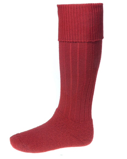 Brick Red coloured House of Cheviot Scarba Socks on white background 