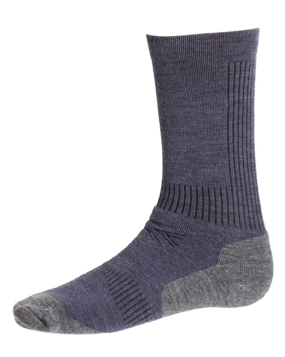 Blue Haze coloured House of Cheviot Munro Performance Socks on white background 