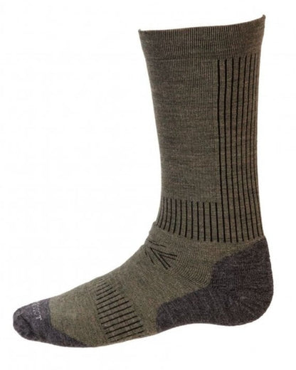 Moss green coloured House of Cheviot Munro Performance Socks on white background 