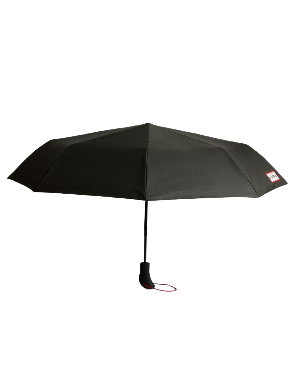 Black coloured Hunter Auto Compact Umbrella on white background 