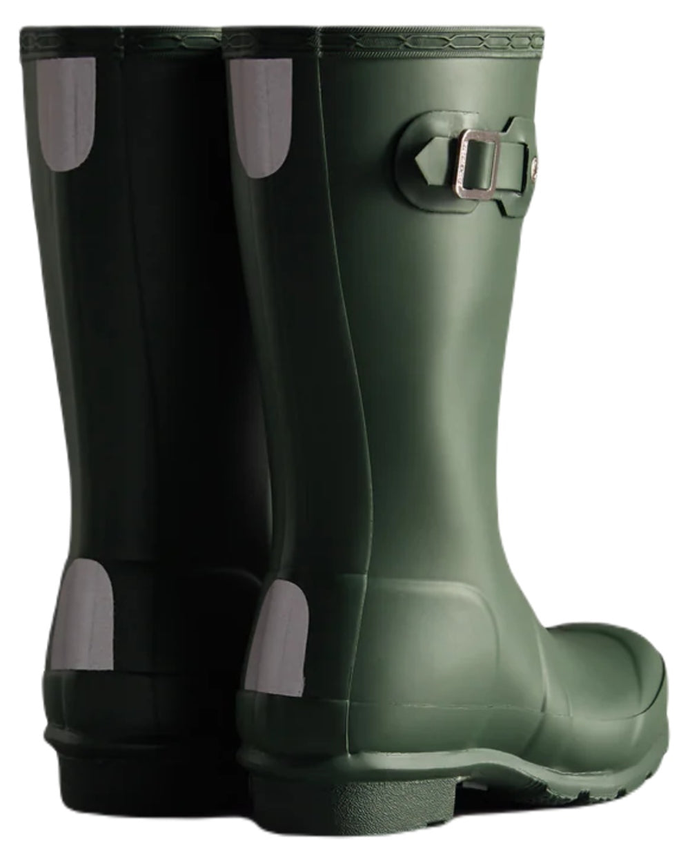 Hunter Green coloured Hunter Big Kids Original Wellington Boots on white background 