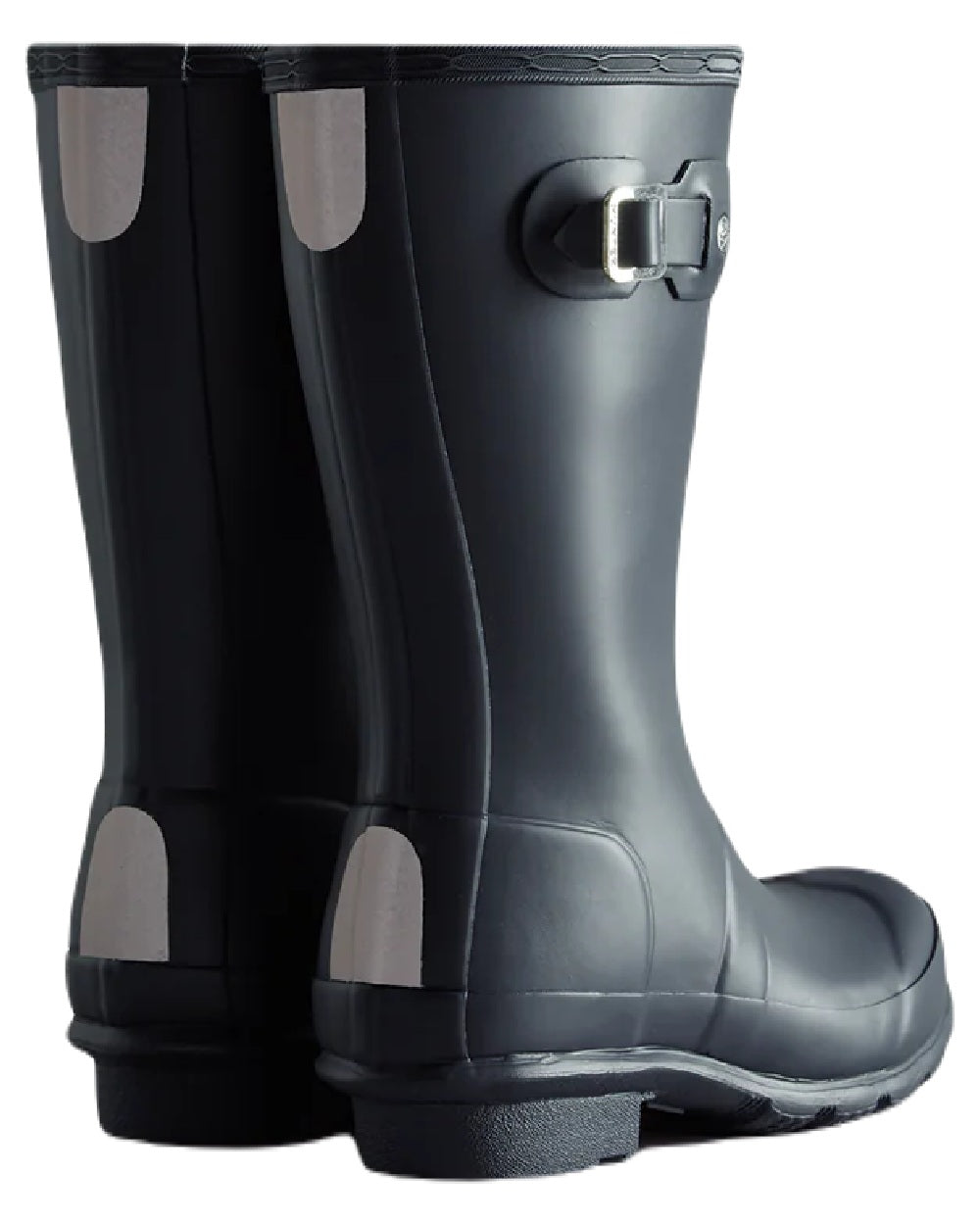 Navy coloured Hunter Big Kids Original Wellington Boots on white background 