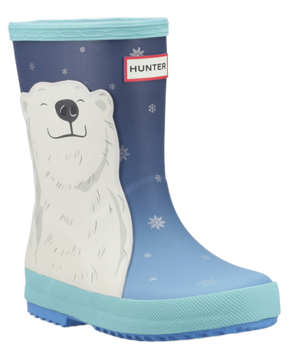 Polar Bear Coloured Hunter Childrens First Insulated Tall Boots on white background 