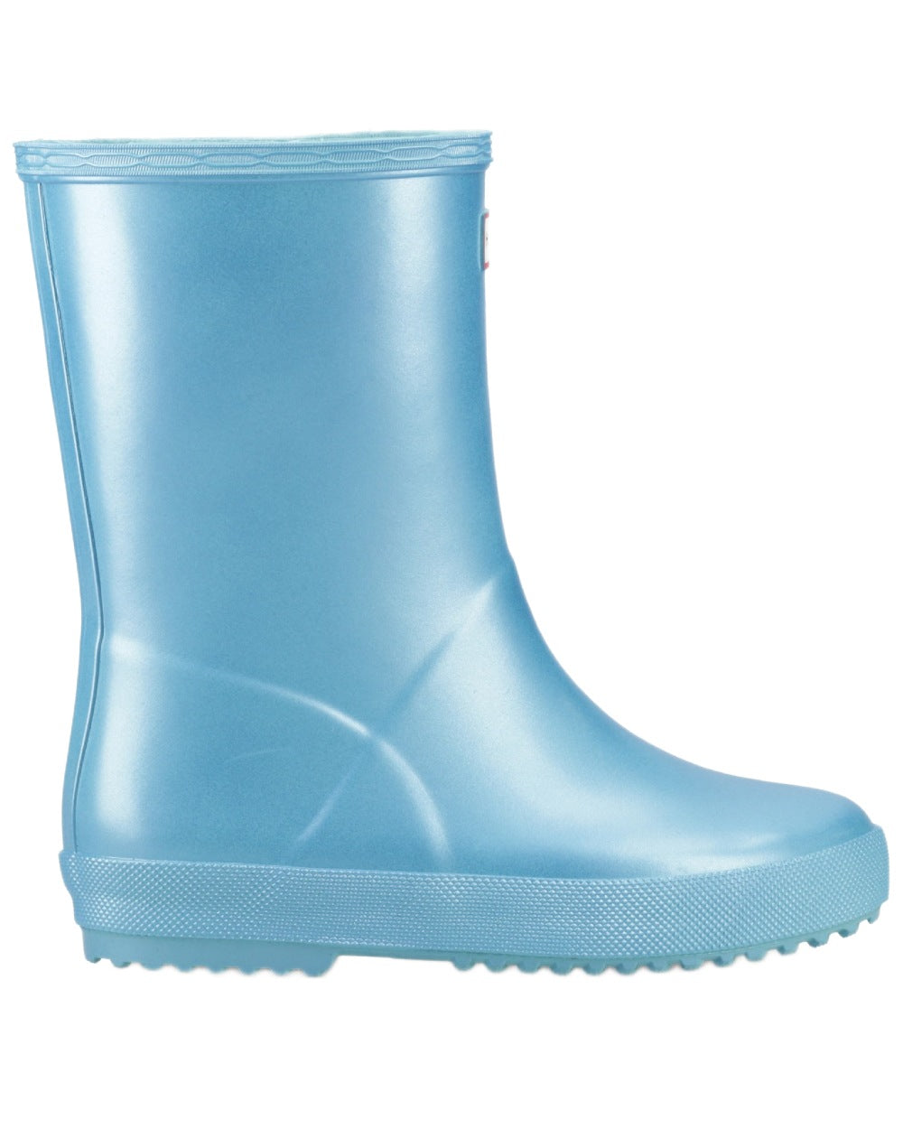 Pool Blue Coloured Hunter Childrens First Nebula Wellington Boots on white background 