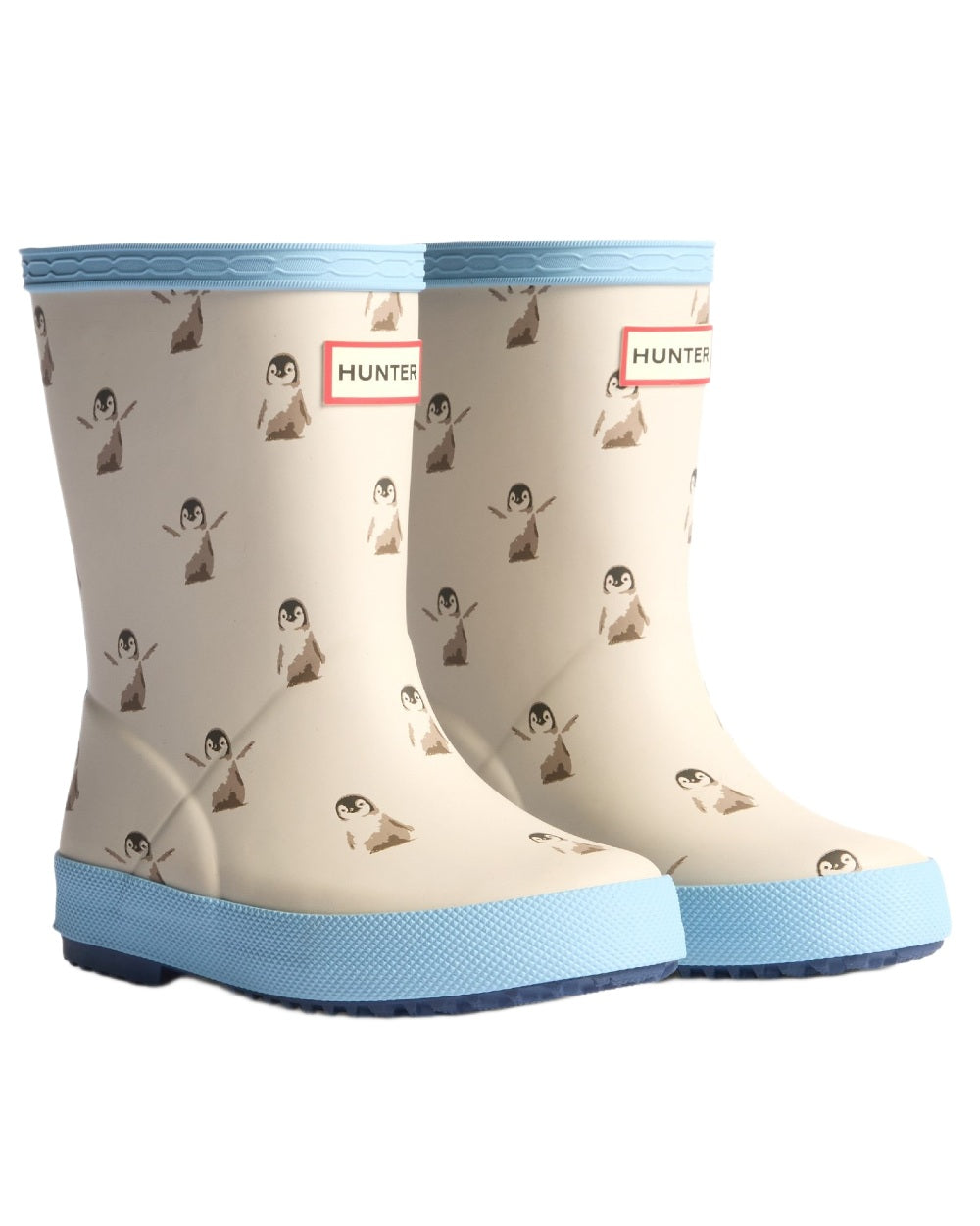 Penguin coloured Hunter Childrens First Penguin Boots on white background 