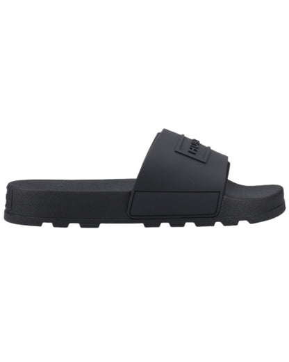 Black Coloured Hunter Core Embossed Sliders on white background 