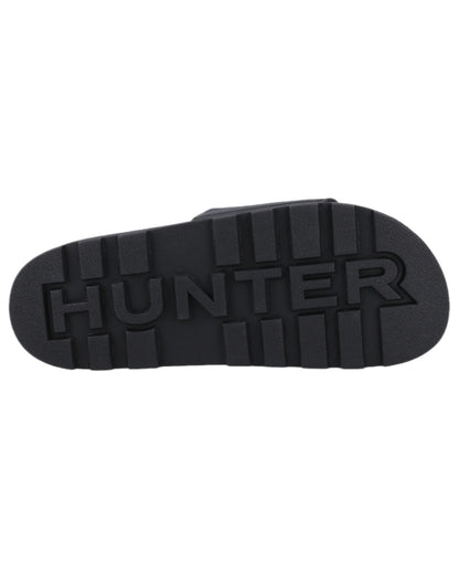 Black Coloured Hunter Core Embossed Sliders on white background 
