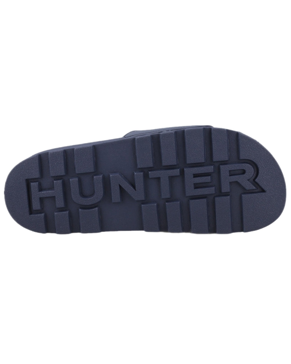 Hunter Navy Coloured Hunter Core Embossed Sliders on white background 