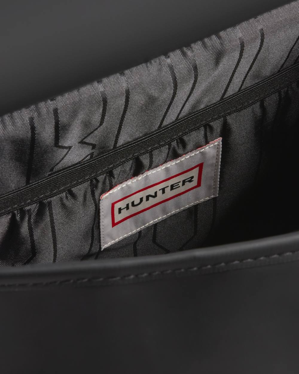 Black coloured Hunter Crovie Backpack on white background 