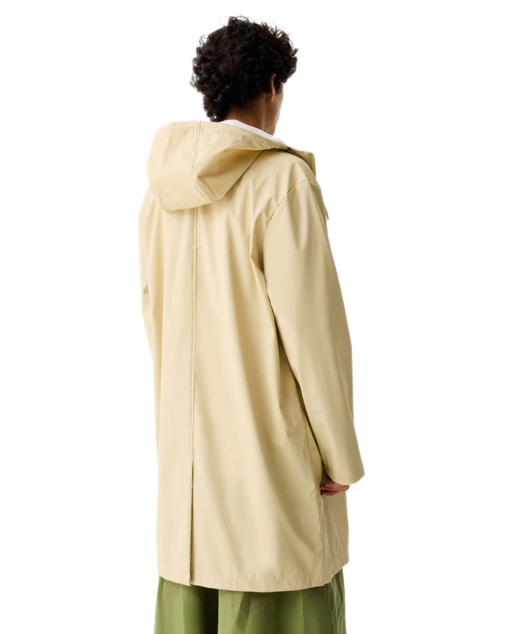 Gravel coloured Hunter Downpour Andrea PU Rain Coat on white background 