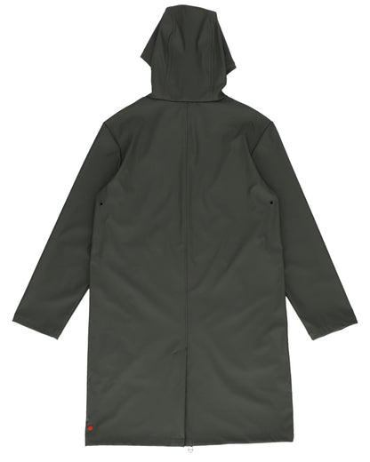 Kambaba Green coloured Hunter Downpour Andrea PU Rain Coat on white background 