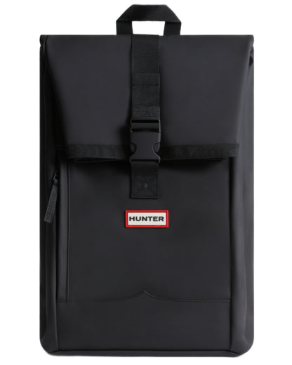 Black coloured Hunter Highlander Roll Top Backpack on white background 