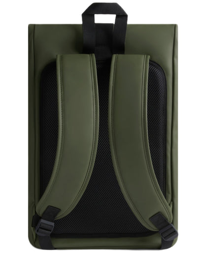 Deep Lichen Green coloured Hunter Highlander Roll Top Backpack on white background 