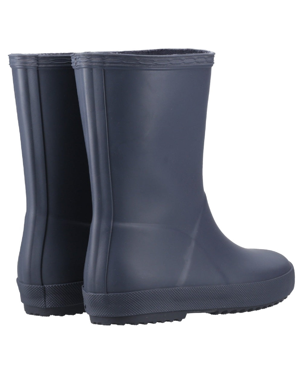 Navy Coloured Hunter Kids First Classic Wellingtons on white background 