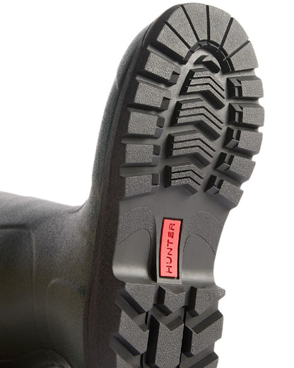 Dark Olive Black Coloured Hunter Mens Balmoral MK II Boots on white background 