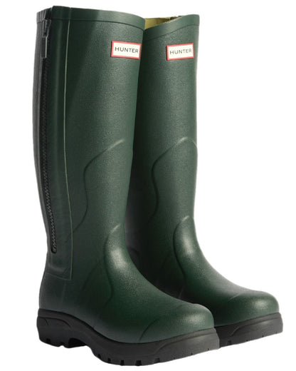 Dark Olive Black Coloured Hunter Mens Balmoral MK II Full Zip Boots on white background 