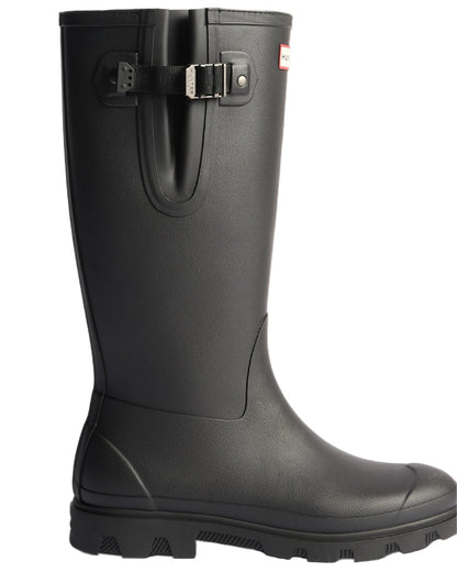 Black Coloured Hunter Mens Downpour Adjustable Field Boots on white background 